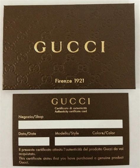 gucci certificate